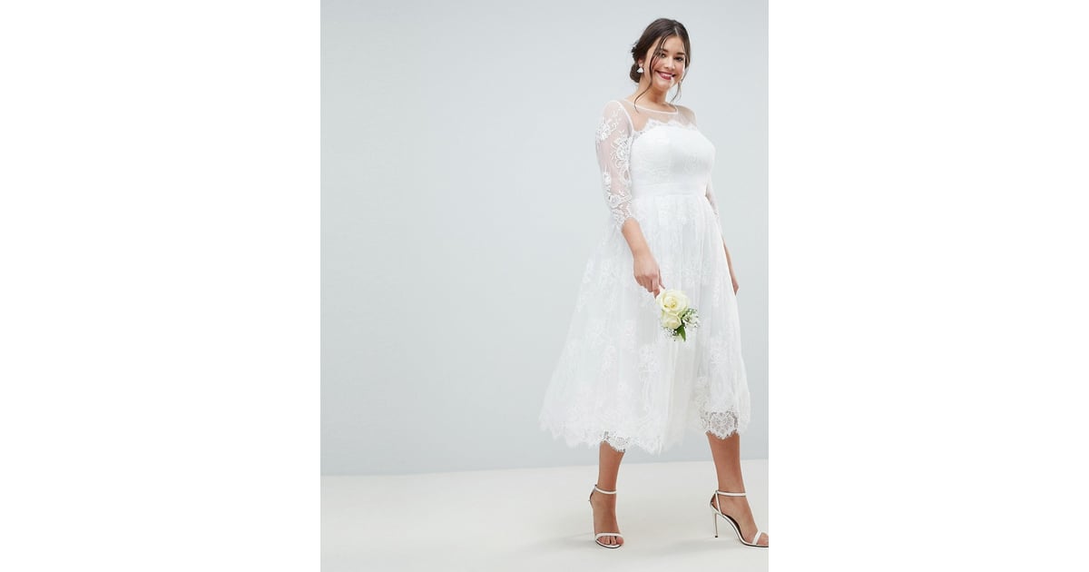Asos Edition Curve Lace Midi Prom Wedding Dress 25 Wedding