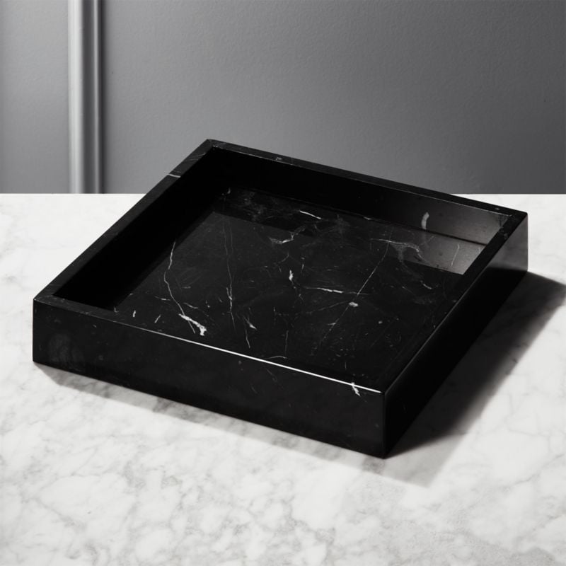 Bonnie: Stack Black Marble Tray