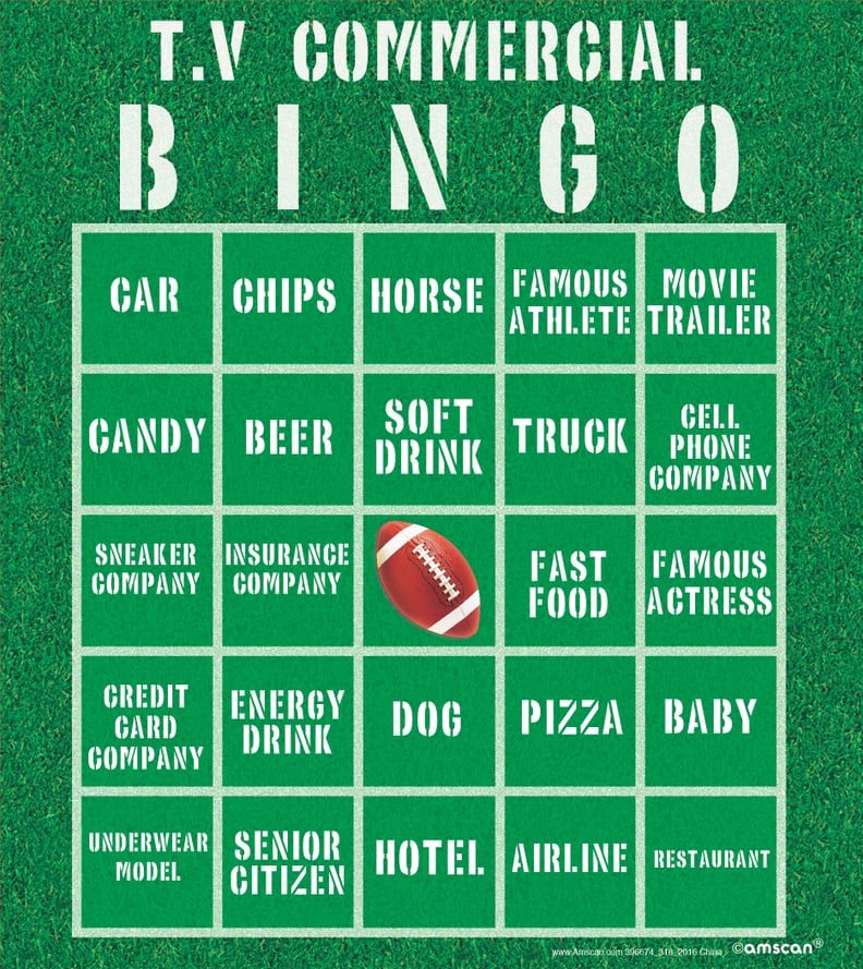 Football Commercial Bingo