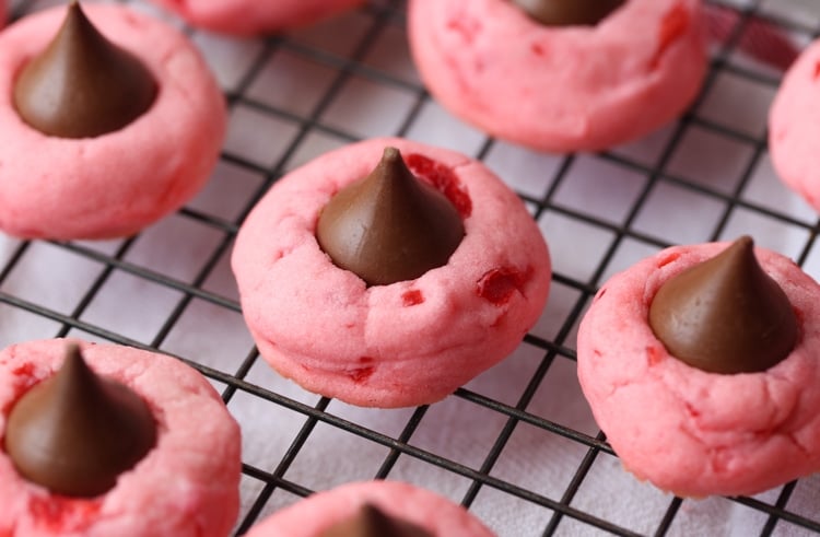 Cherry Chocolate Kisses Cookies