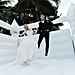 Couple Takes Wedding Photos in Bouncy Castle