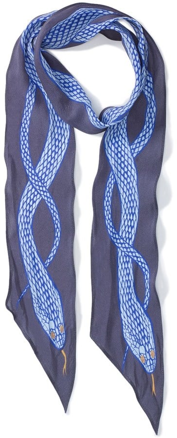 Rockins Blue Silk Snake Skinny Scarf ($145)