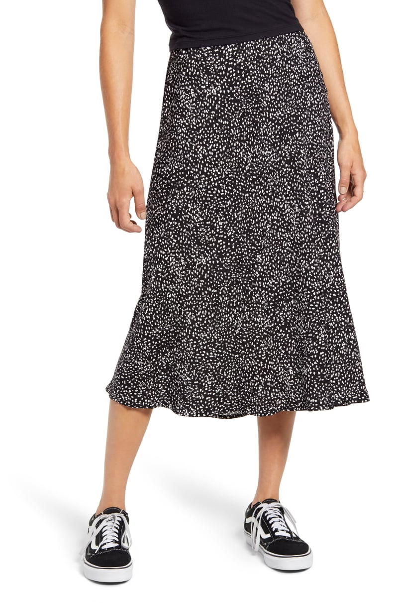 Love, Fire Print Midi Skirt