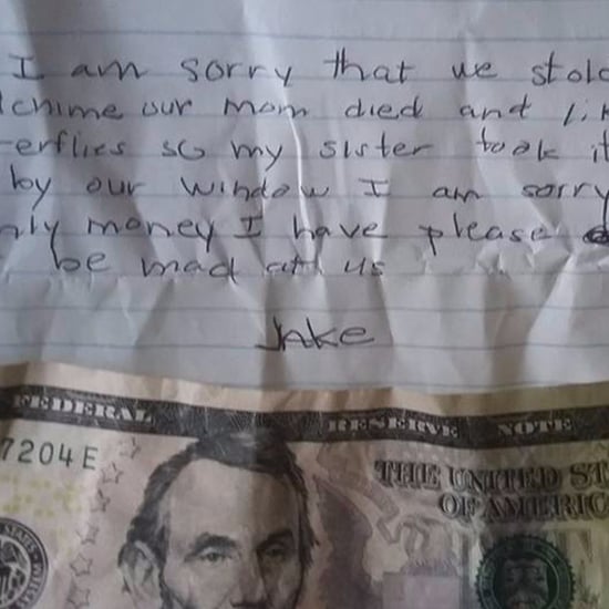 Boy Leaves Money and a Note After Stealing Wind Chime