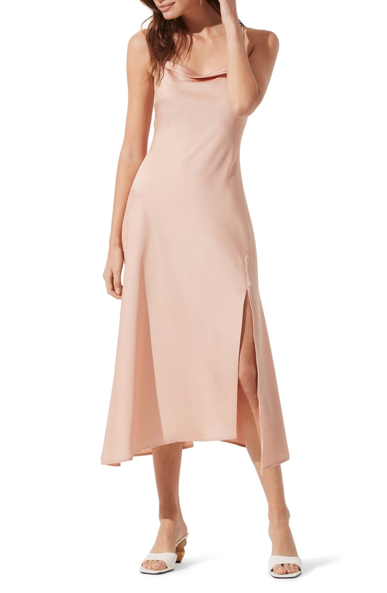 Astr the Label Cowl Slip Midi Dress