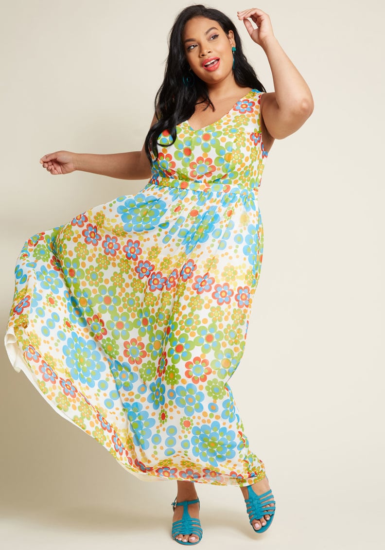ModCloth Muster the Length Maxi Dress in Floral Dots
