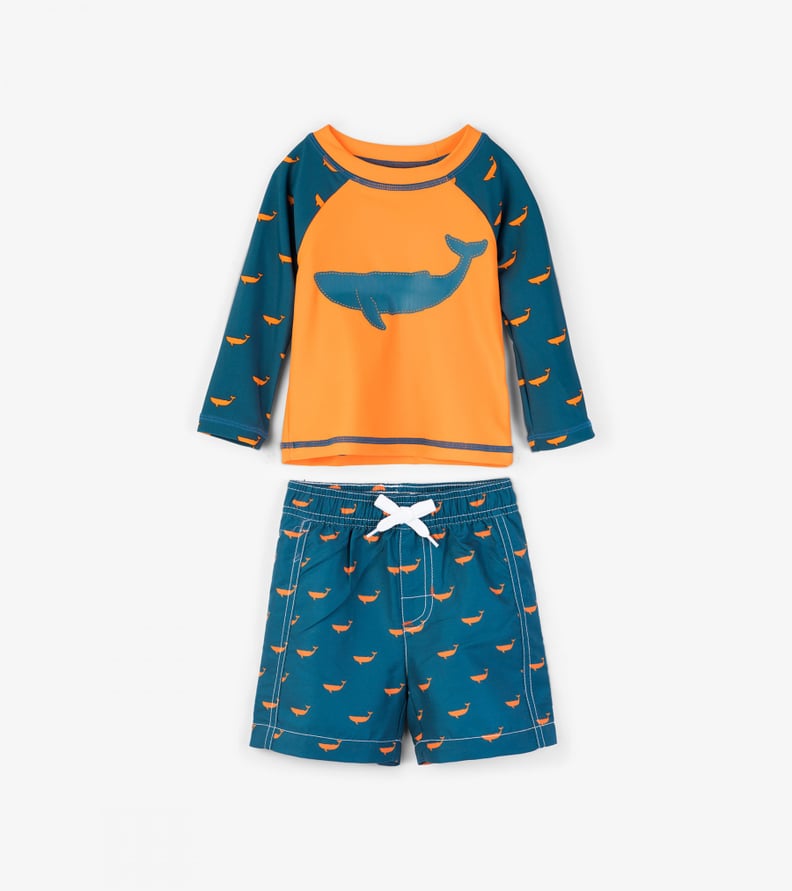 Hatley Baby's Tiny Whales Rash Guard Set