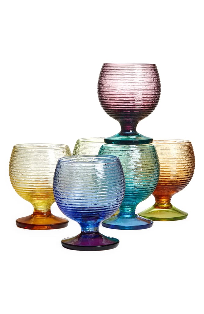 Colorful Glassware: MoMA Design Store Set of 6 Multicolor Goblets