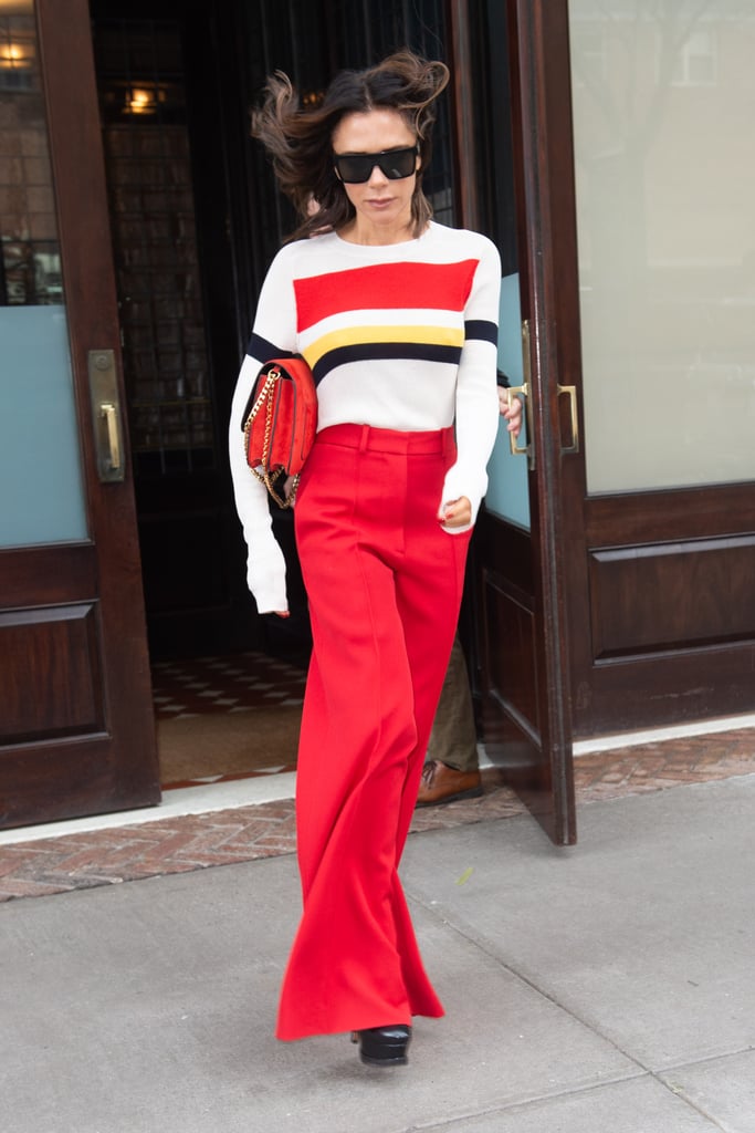 Victoria Beckham's Red Trousers November 2018