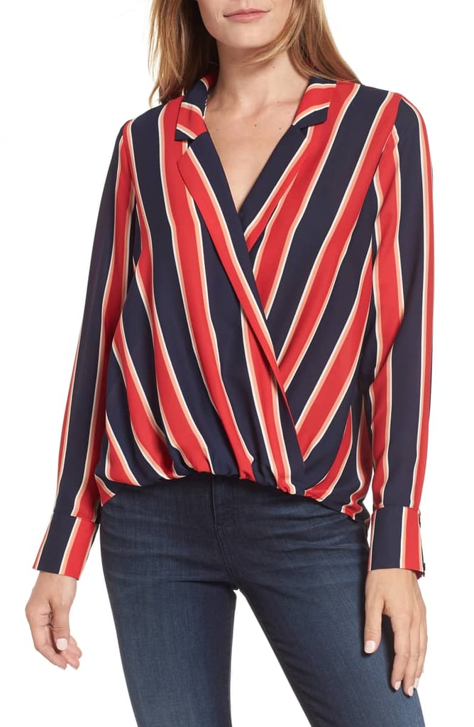 Gibson Surplice Drape Front Blouse