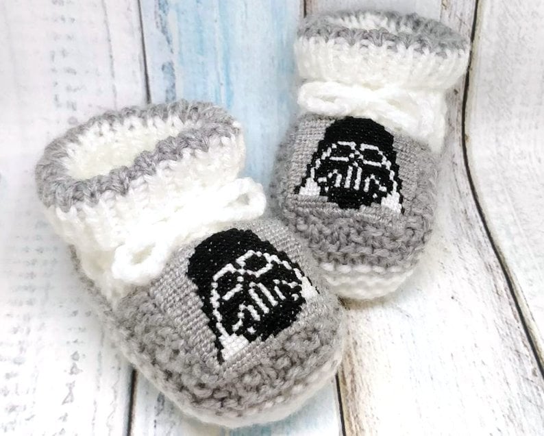 Darth Vader Knitted Booties