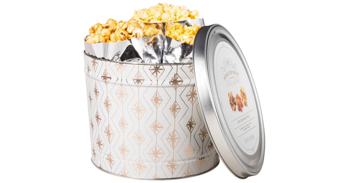 Caramel Corn, Cheese, and Butter Flavored Christmas Popcorn Tin
