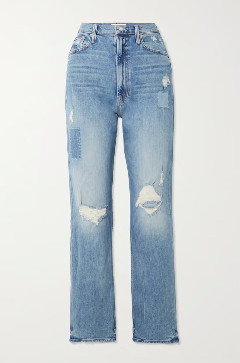 Mother Study Hover High-Rise Straight-Leg Jeans