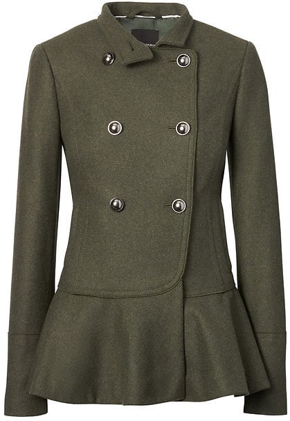 Banana Republic Italian Wool-Blend Peplum-Hem Military Coat