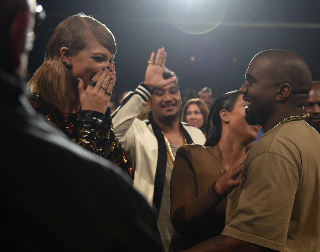 Taylor Swift and Kim Kardashian React to Kanye at VMAs 2015