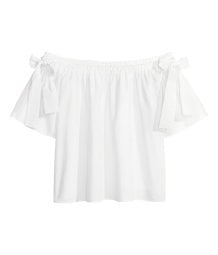 Off-the-Shoulder Cotton Blouse