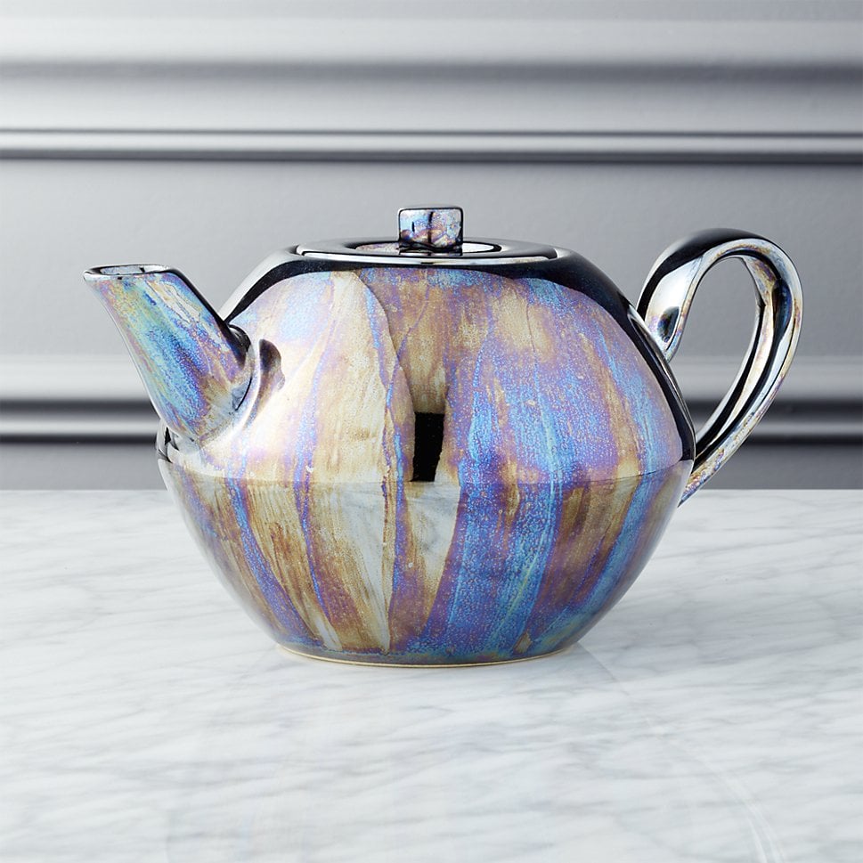 Oil Slick Reactive Luster Teapot ($15)