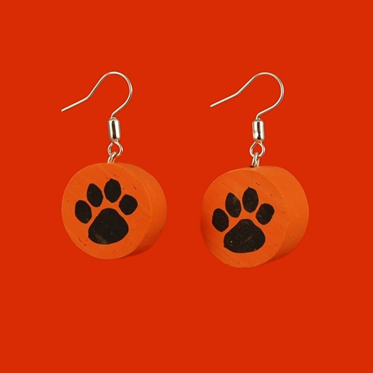 Orange Paw Print Allsort Earrings
