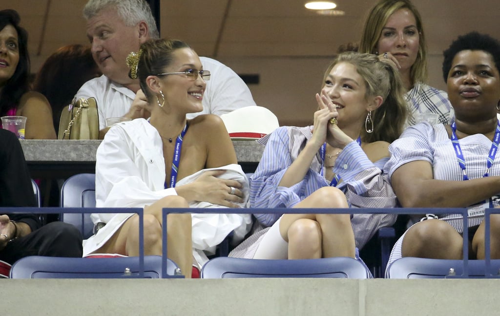 Gigi and Bella Hadid at US Open in Button-Downs 2018