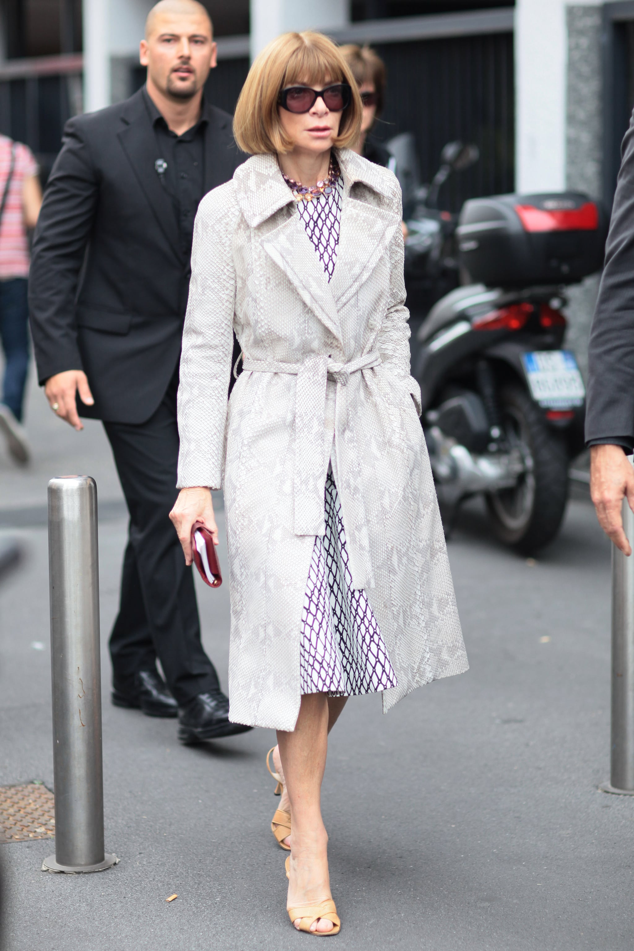 Anna Wintour Knows How To Work A Snakeskin Print Into Her Classic