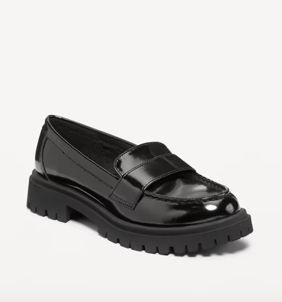 Old Navy Faux-Leather Chunky-Heel Loafer Shoes