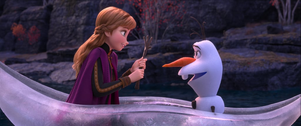 Anna and Olaf spend some quality time together in an ice canoe.