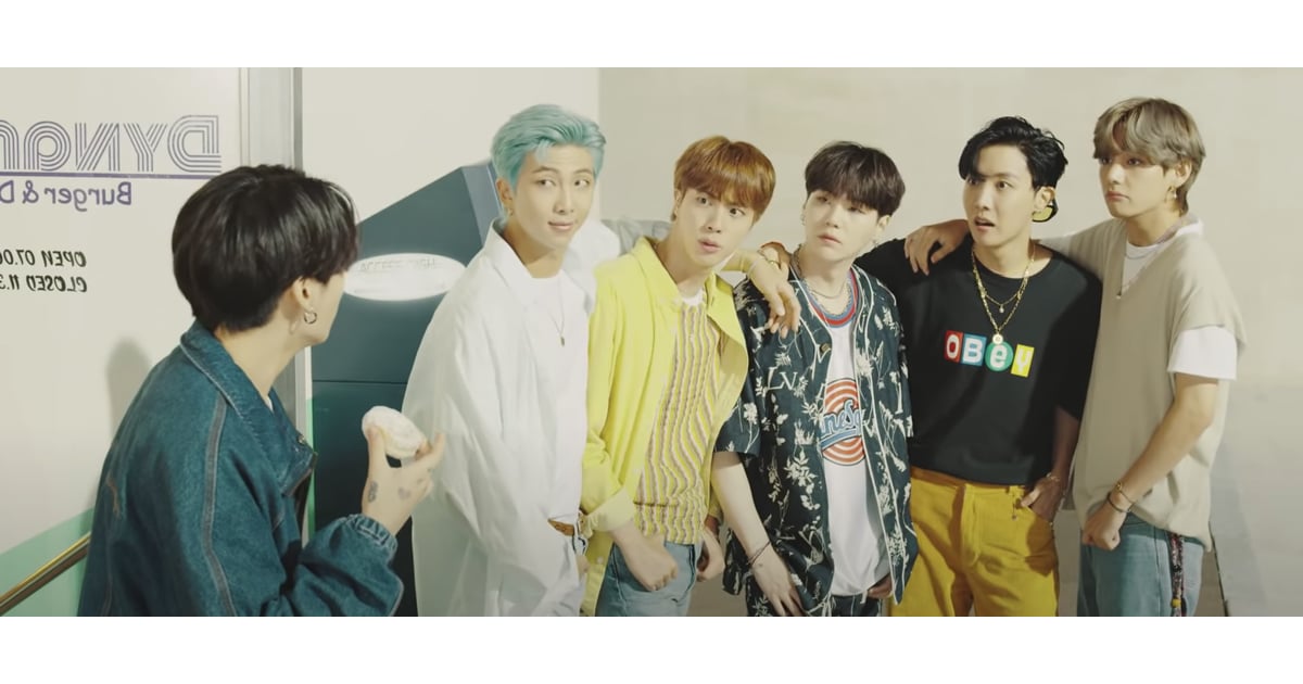 Tries To Eat Jungkook S Doughnut Through The Screen See Bts S Dreamy Dynamite Music Video Outfits Popsugar Fashion Australia Photo 7