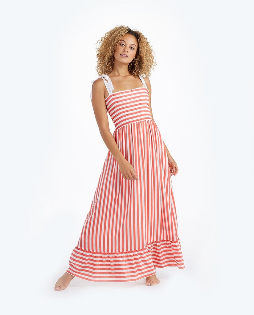 Summersalt Smocked Nautical Stripe Maxi Dress