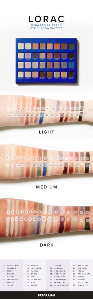 LORAC Mega PRO 2 Palette Swatches