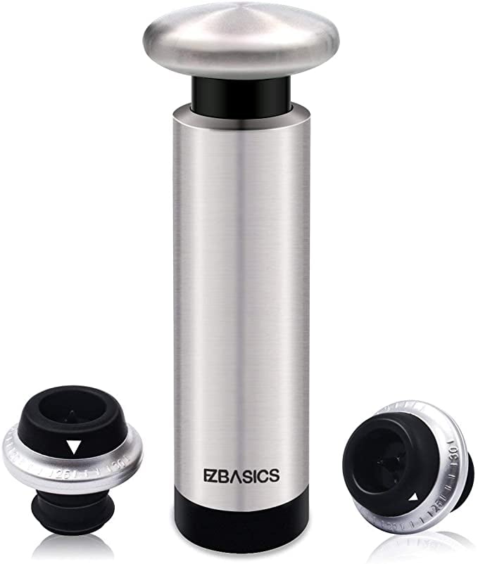 Ezbasics Wine Saver Vacuum Pump with 2 Wine Stoppers