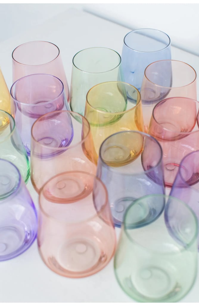 Pretty Glassware: Estelle Colored Glass Set of 6 Stemless Wineglasses