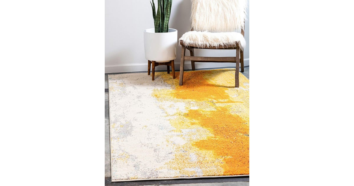 Unique Loom Estrella Collection Colorful Abstract Yellow Area Rug