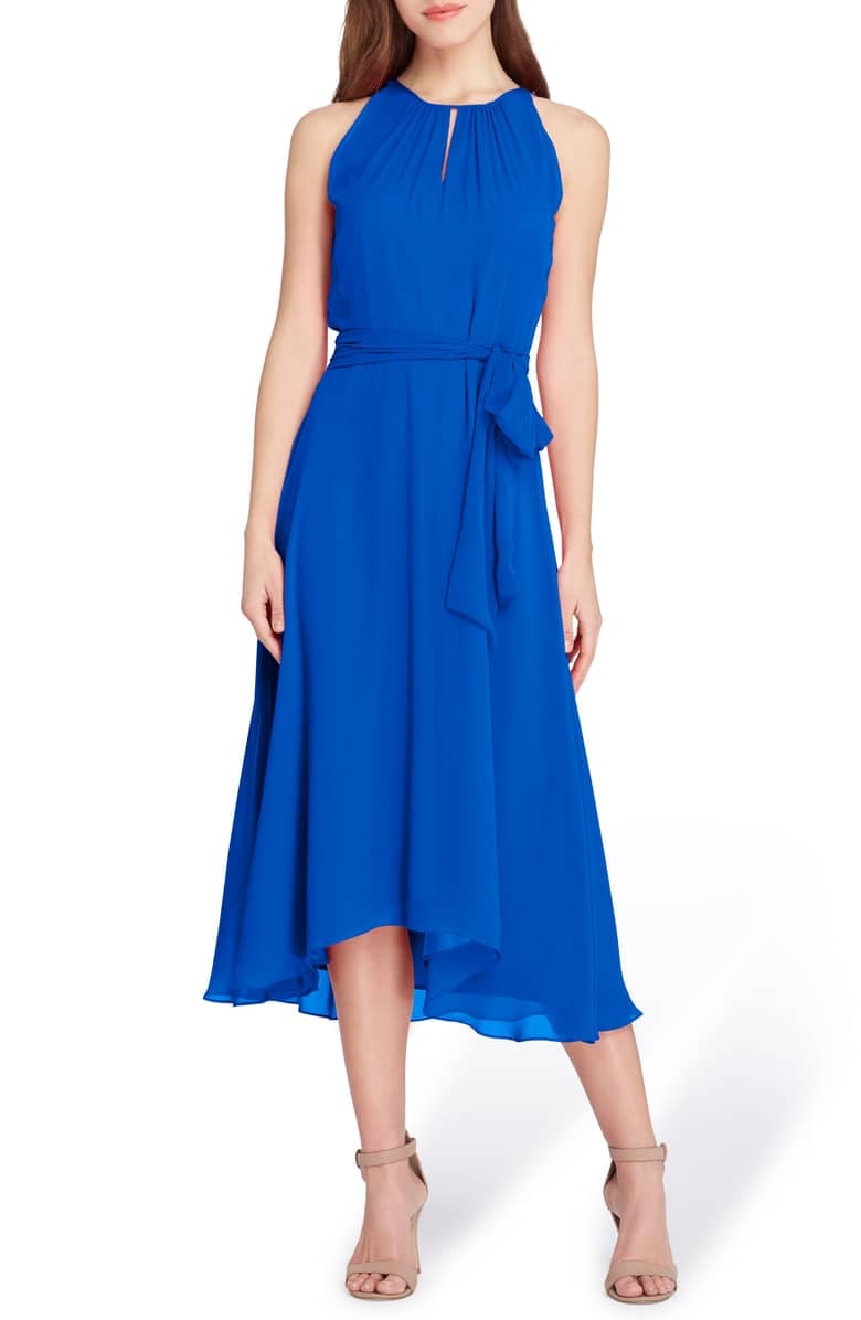 Tahari Sleeveless Chiffon Midi Dress