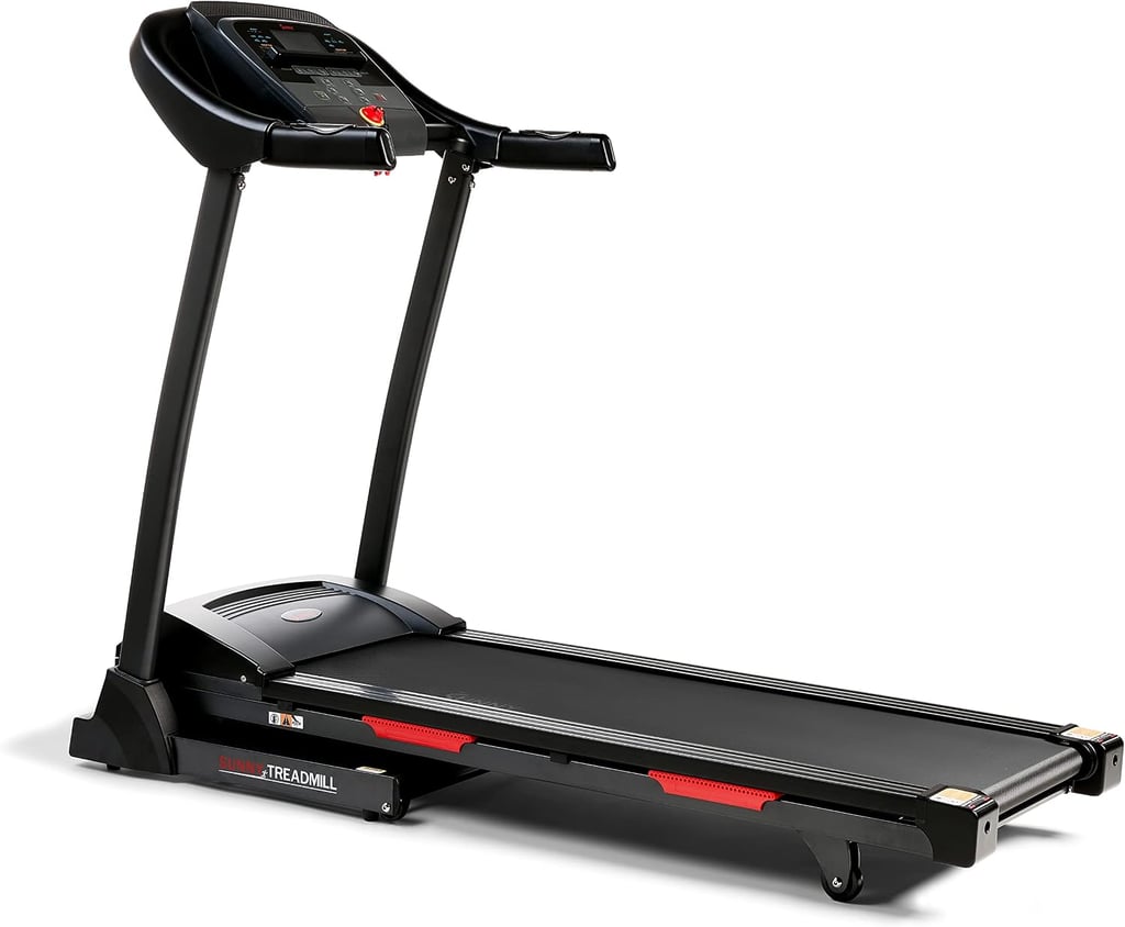 Sunny Health & Fitness Premium Folding Treadmill ($570, originally $650)
Move up to 9 miles per hour on this folding incline treadmill, ideal for incline walking (12-3-30 anyone?). This treadmill also has a digital monitor that tracks your progress and pulse and allows you to walk or run at various levels of incline.