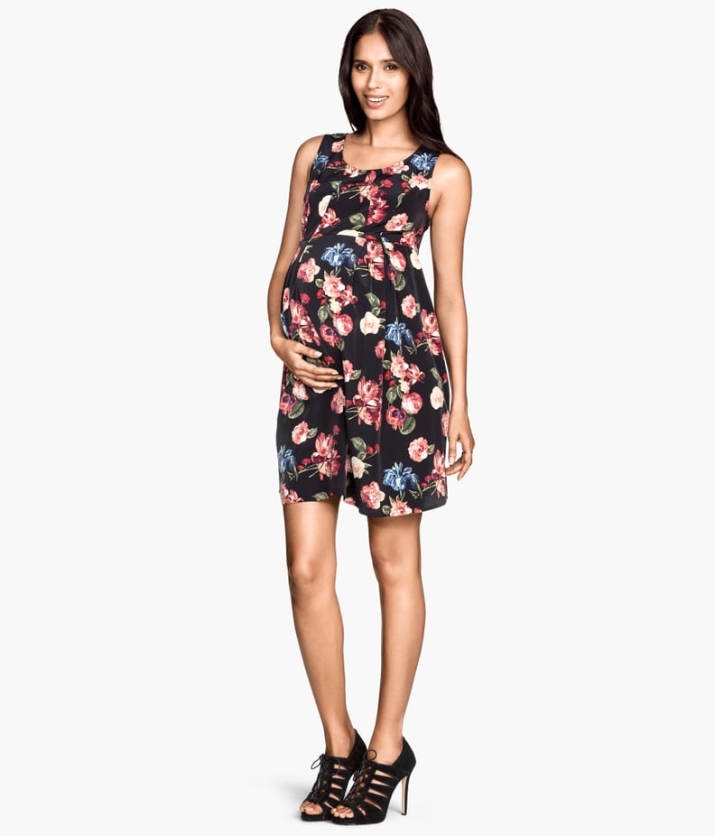 H&M Mama Patterned Satin Dress