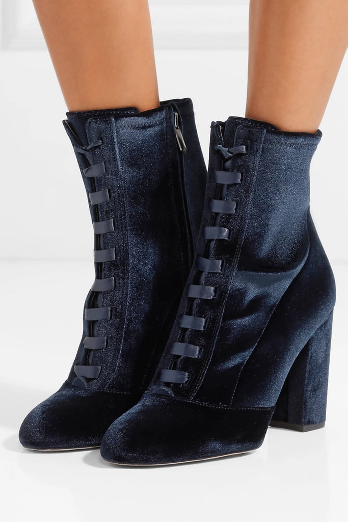 sam edelman blue velvet booties