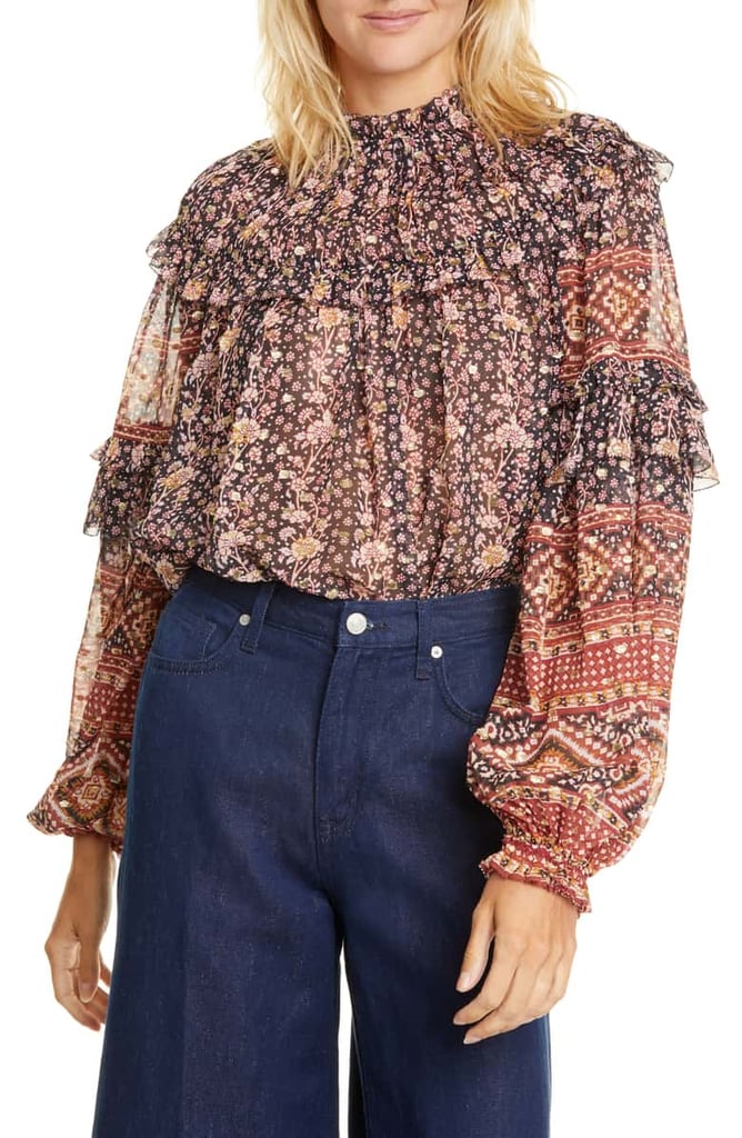 Ulla Johnson Eleni Jacquard Dot Silk Blouse | Easy Outfit Ideas: Jeans ...