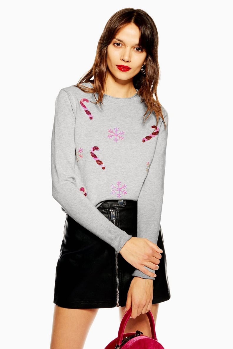 Topshop Christmas Candy Cane Jumper