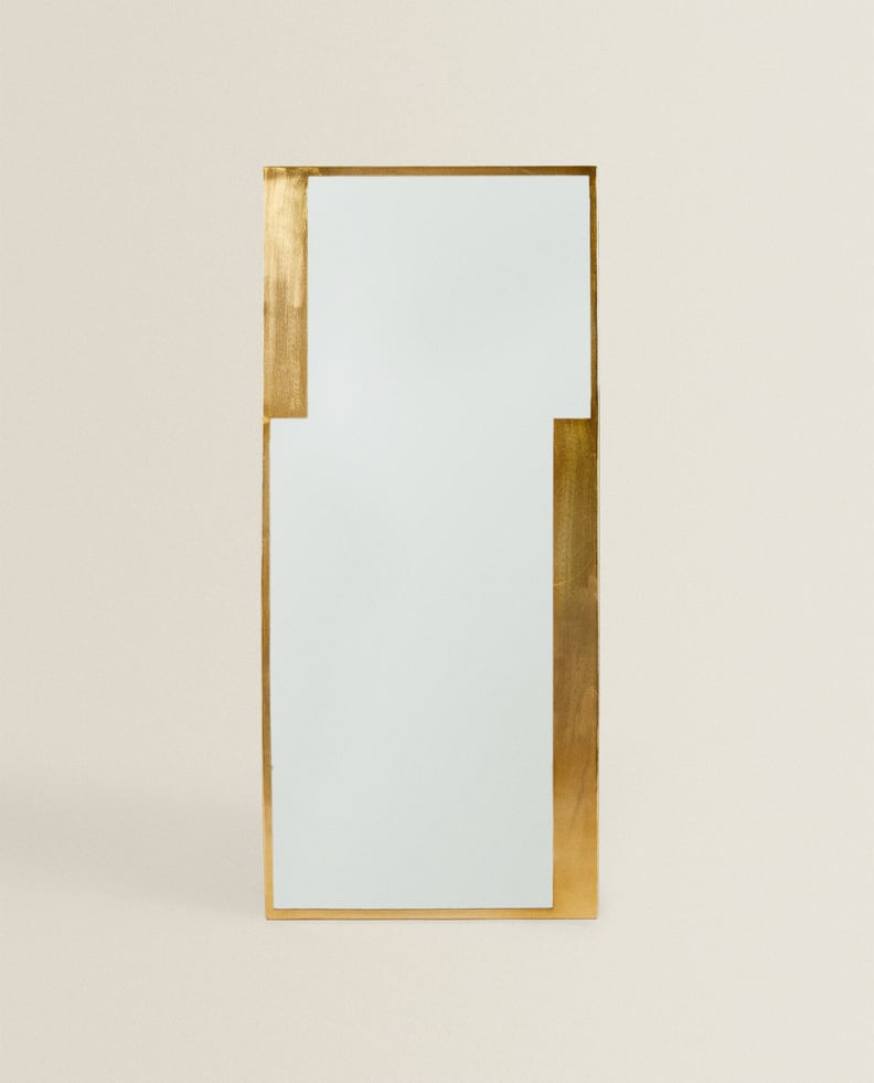 Zara Home Large Rectangular Brass Mirror