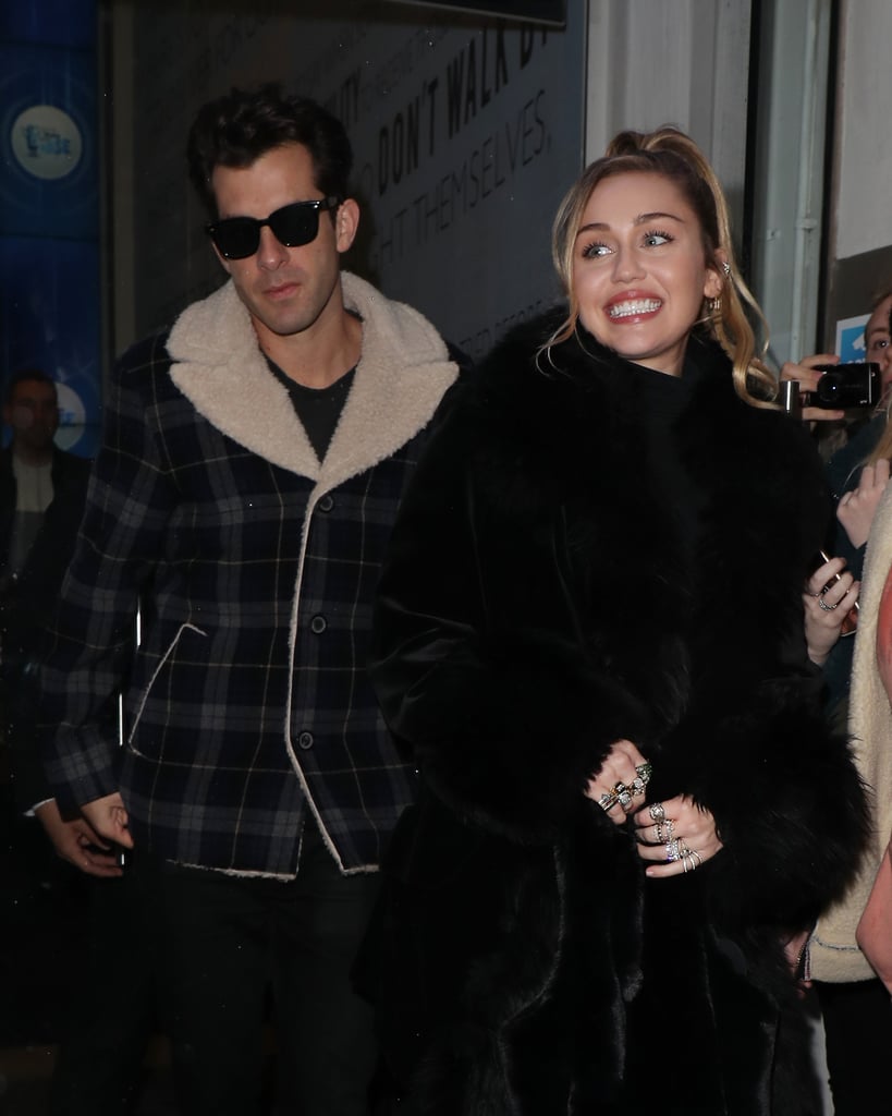 Miley Cyrus Leather Skirt in London 2018