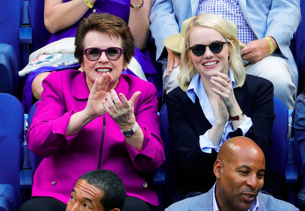 Emma Stone and Billie Jean King at US Open