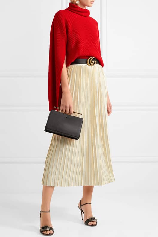 Leather pleated skirt online queen