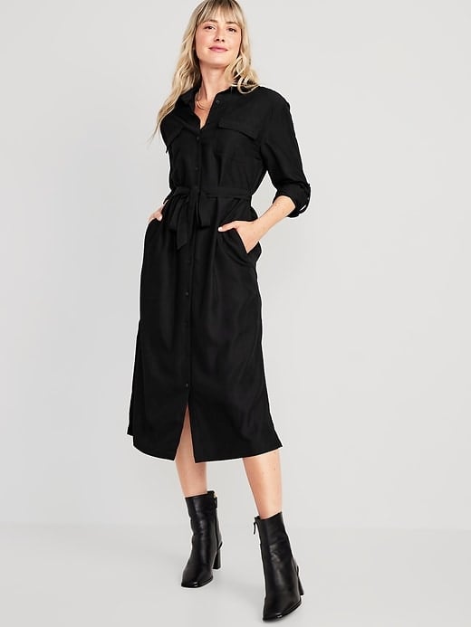 Old Navy Waist-Defined Utility Midi Dress