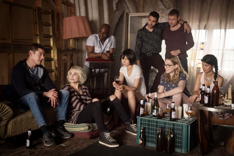 SENSE8, Brian J. Smith, Tuppence Middleton, Toby Onwumere, Bae Doona, Miguel Angel Silvestre, Max Riemelt, Jamie Clayton, Tena Desae in 'Obligate Mutualisms', (Season 2, episode 203, aired May 5, 2017), ph: Murray Close / Netflix / courtesy Everett Collec