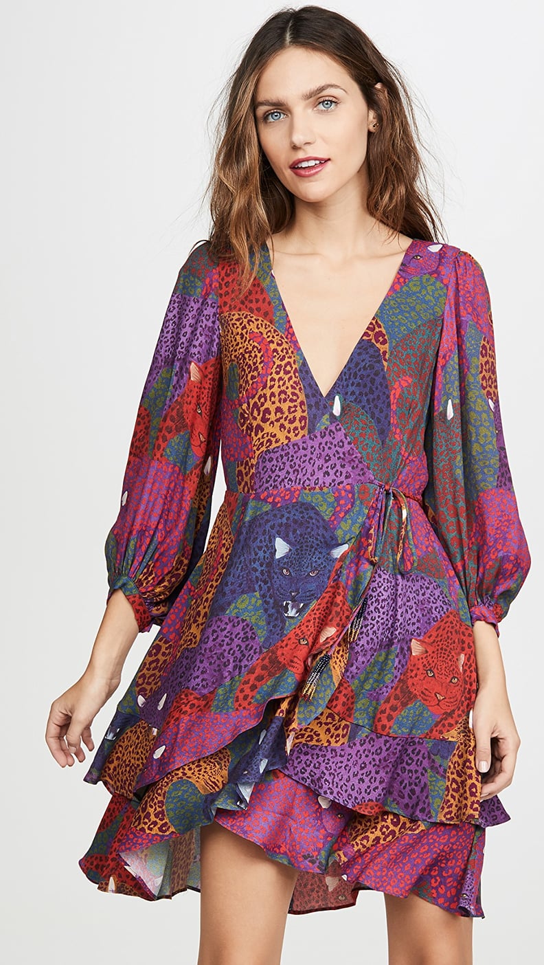 Farm Rio Rainbow Jaguar Wrap Dress