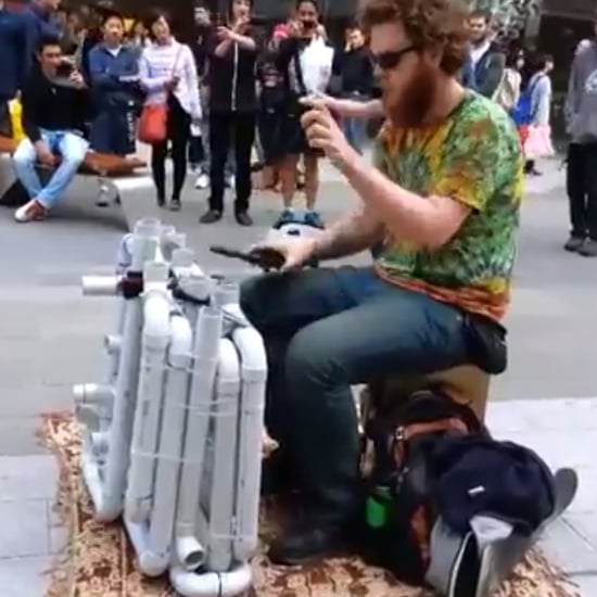 Guy Playing "Fancy" on PVC Pipes | Video
