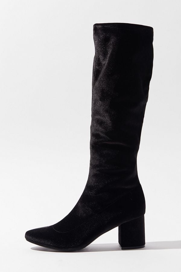 Urban Outfitters Alana Velvet Knee-High Boot | How to Style a Faux-Fur ...