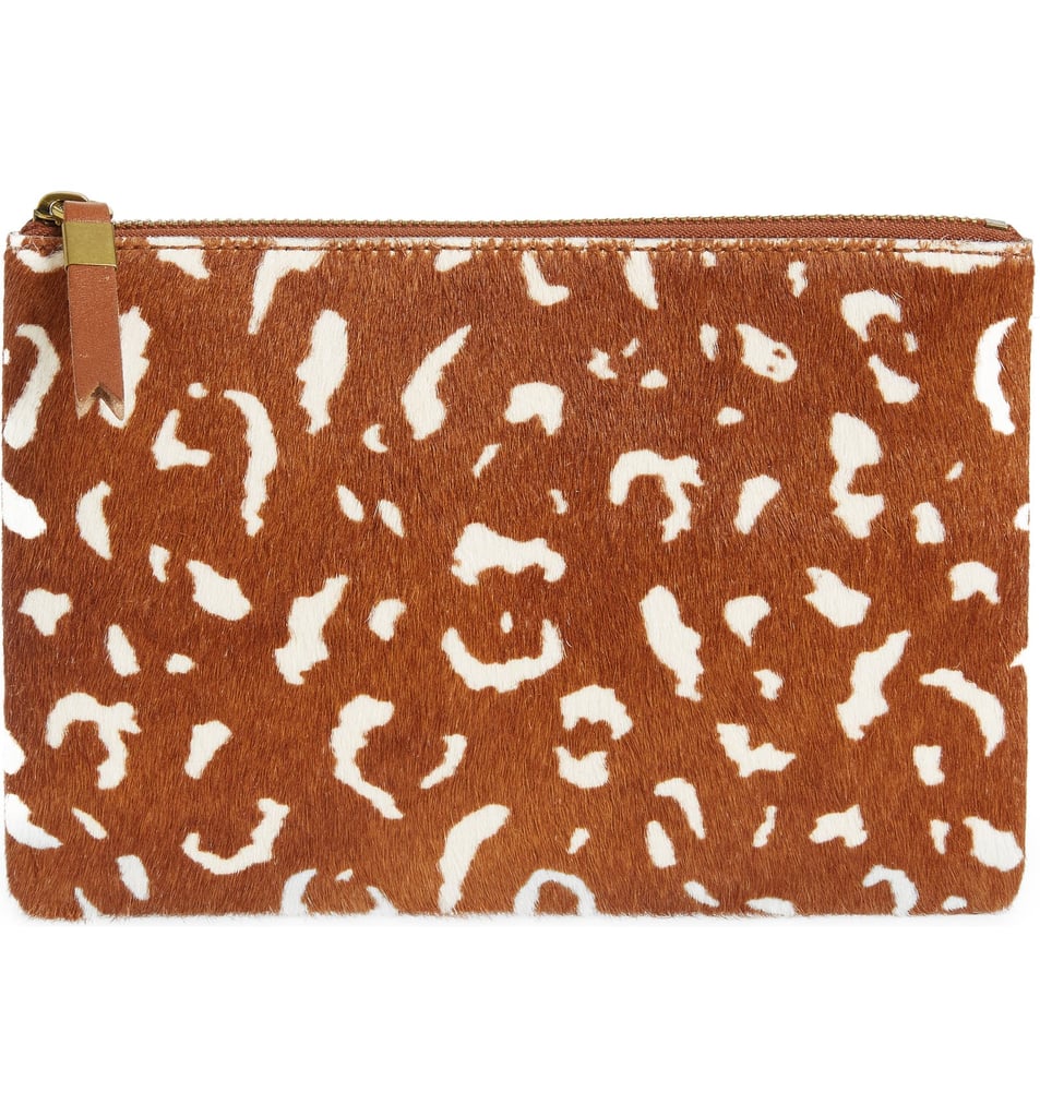 Madewell Genuine Calf Hair Edition Leather Pouch Clutch