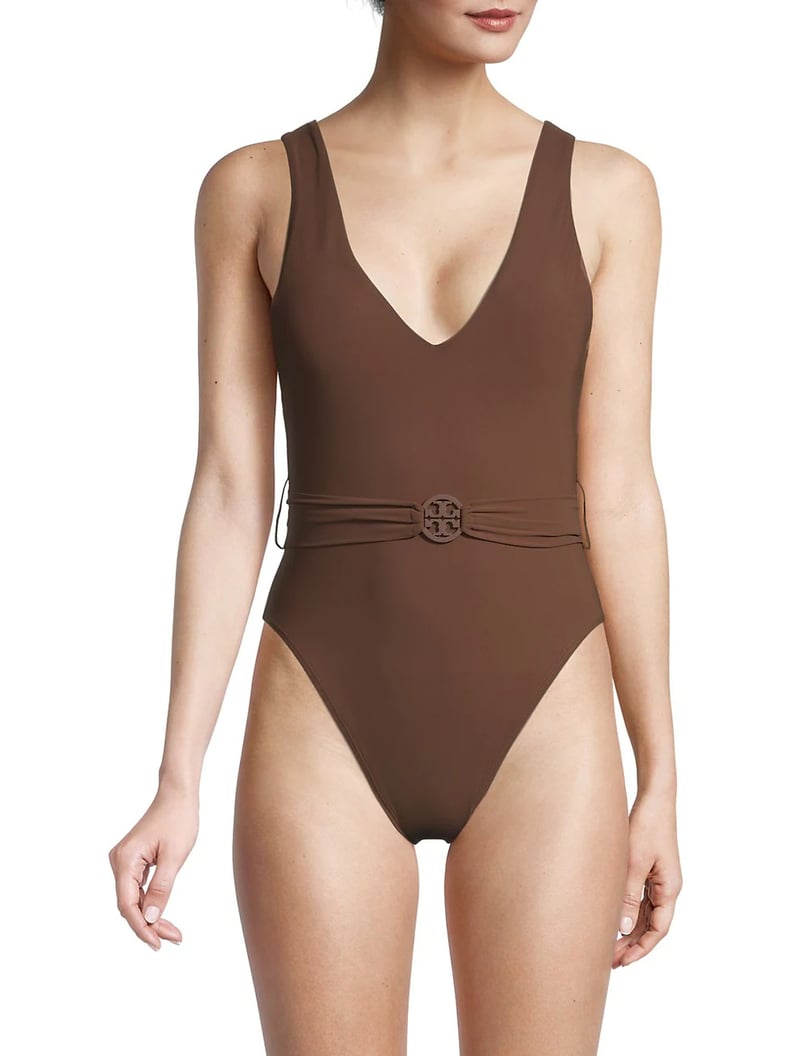 Tory Burch Miller Belted One-Piece Swimsuit