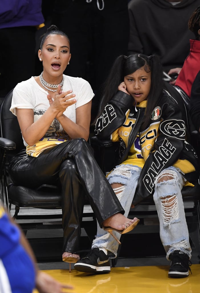 Kim Kardashian and North West Attend Lakers Game